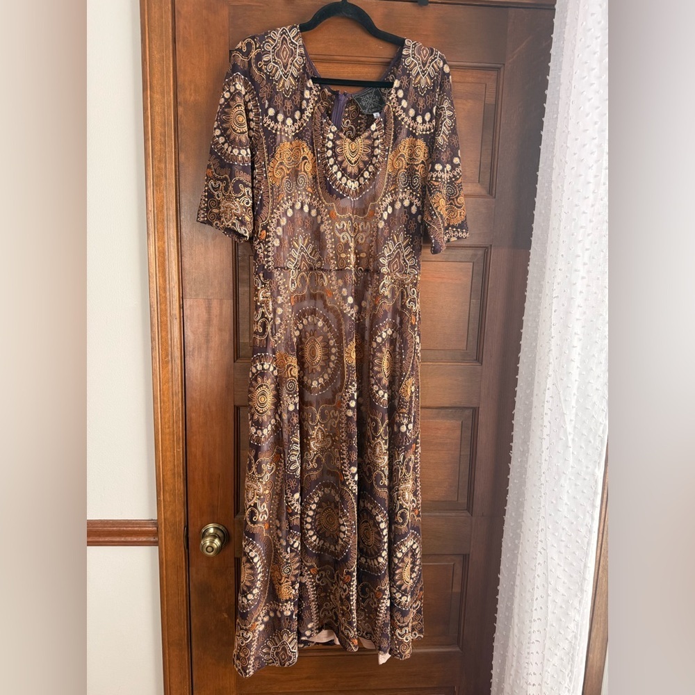 JOHNNY WAS LOVING IS EASY MESH EMBROIDERED MIDI DRESS - Picture 5 of 10